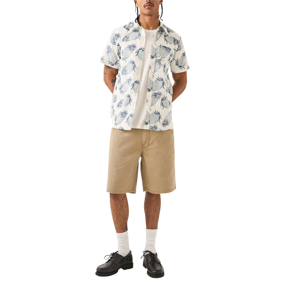 Brixton Charter Print Shirt - Off White Pineapple image 2