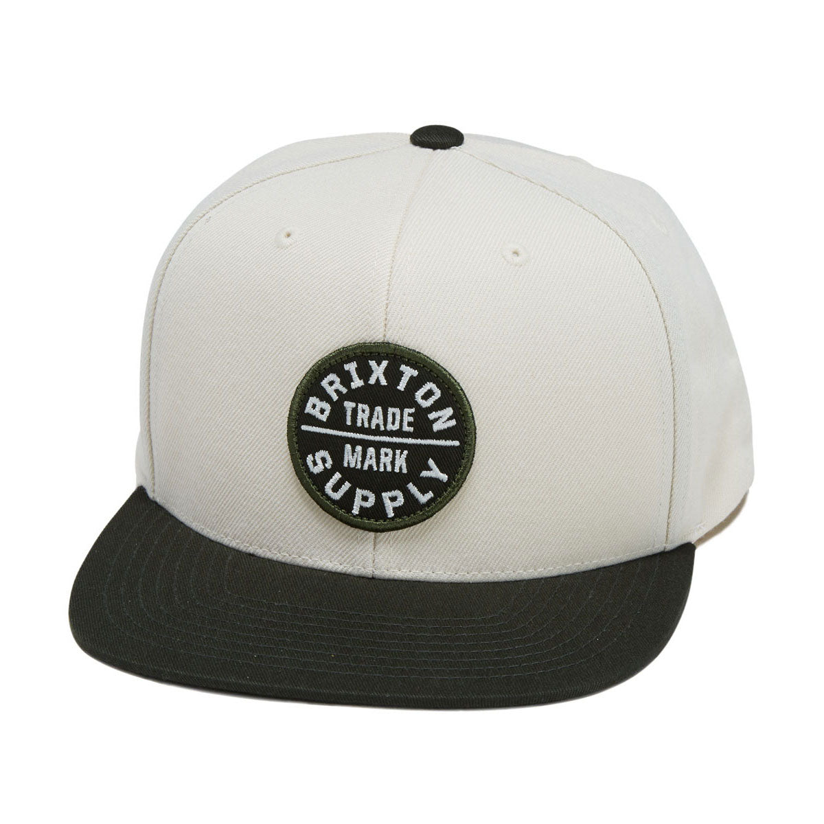 Brixton Oath III Snapback Hat - Wax Paper/Dark Olive image 1