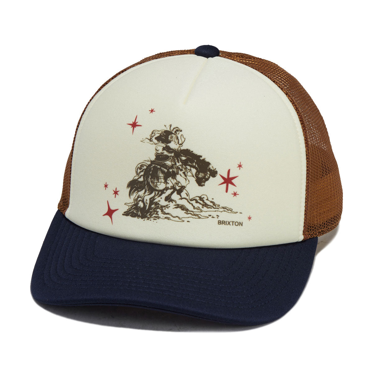 Brixton Mid Century Ranch Trucker Hat - Off White/Washed Navy/Caramel image 1