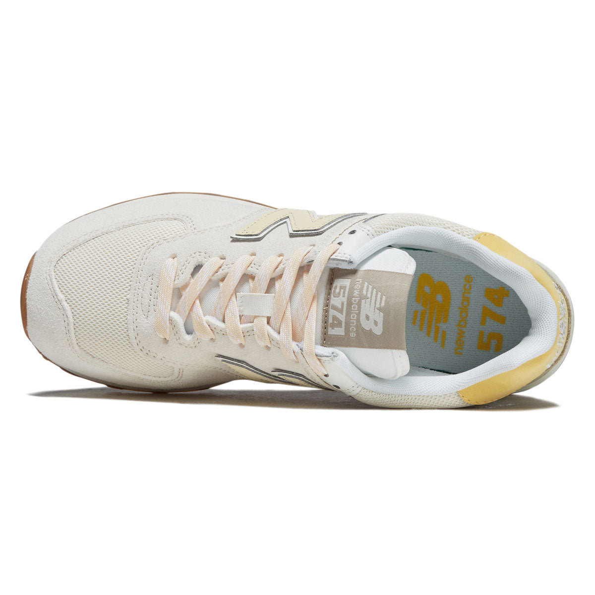 New Balance Womens 574 Shoes - Sea Salt/Linen/Linen image 3