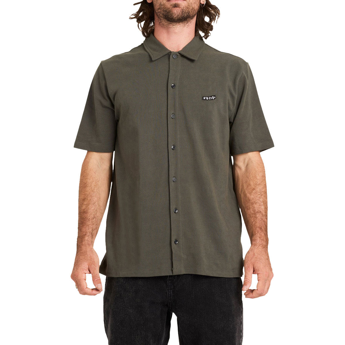 Volcom Chavo Button Down Shirt - Castlerock image 1
