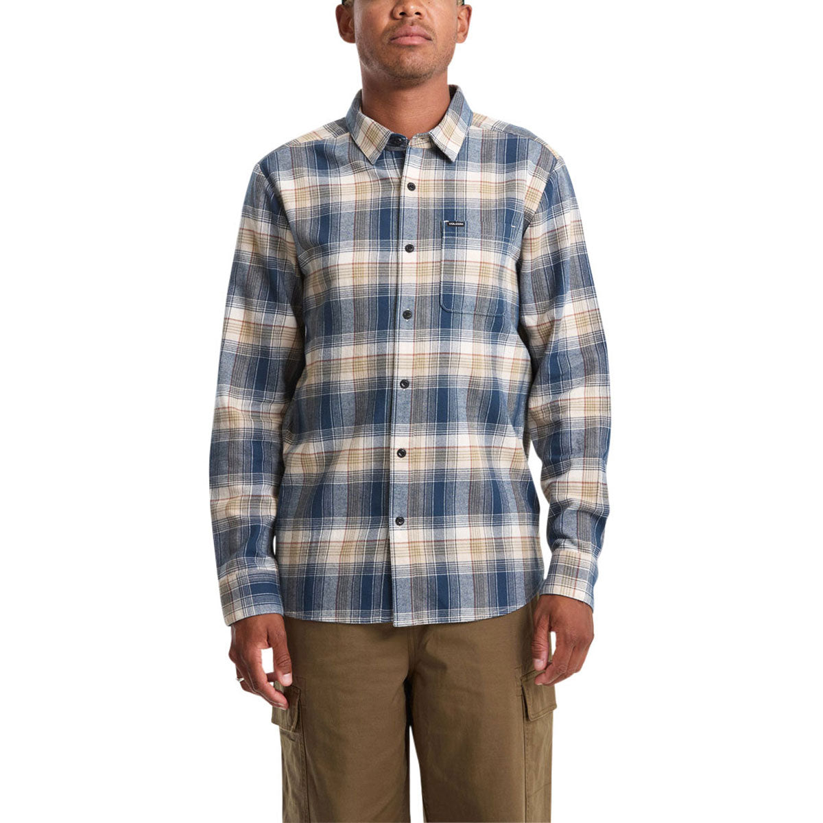 Volcom Caden Plaid Long Sleeve Shirt - Dirty White image 1