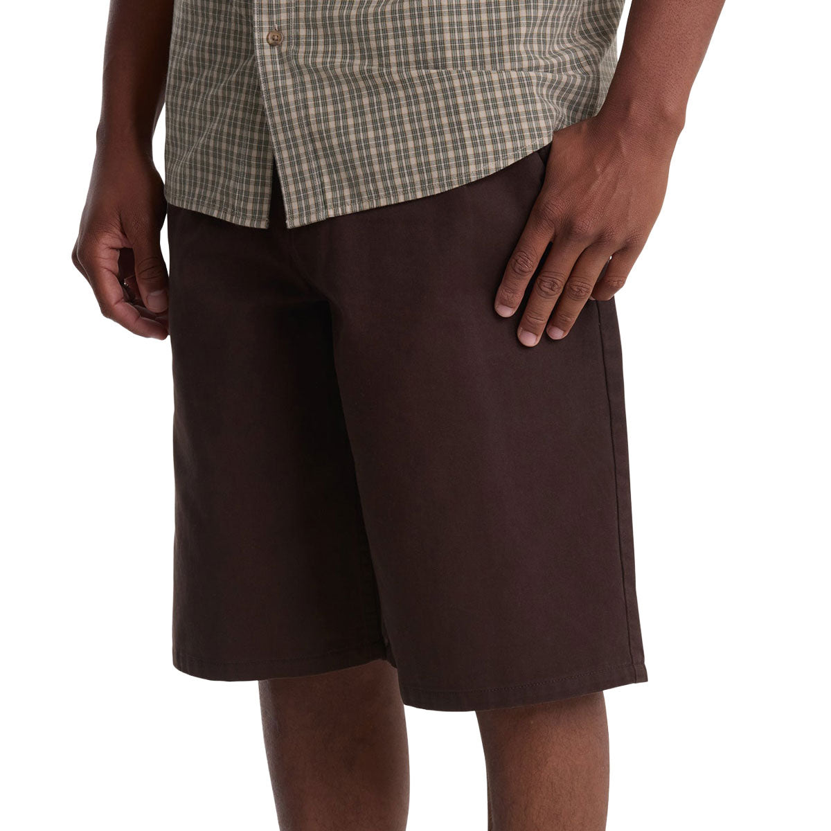 Volcom Chillow Plt Elastic Waist Chino VS 24 Shorts - Cacao image 4