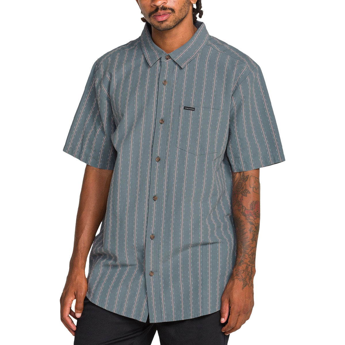 Volcom Sato Stripe Shirt - Tradewinds image 1