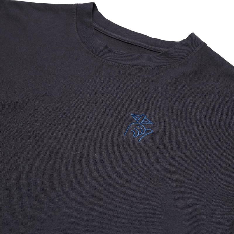 The Quiet Life Shhh Embroidered T-Shirt - Dolphin Blue