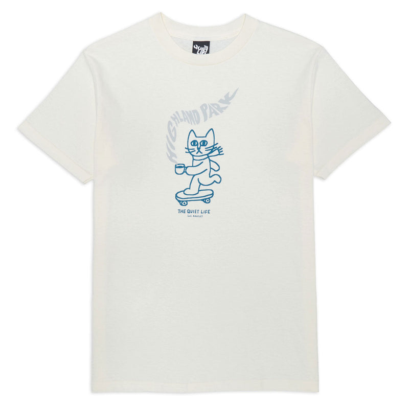 The Quiet Life Skating Cat T-Shirt - Cream