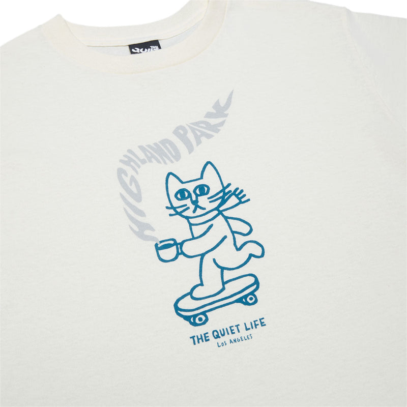 The Quiet Life Skating Cat T-Shirt - Cream