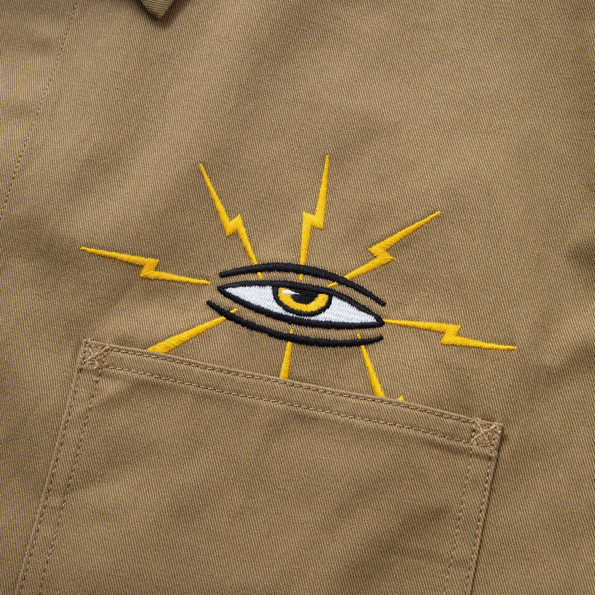Toy Machine Lightning Eye Twill Work Jacket - Khaki image 3