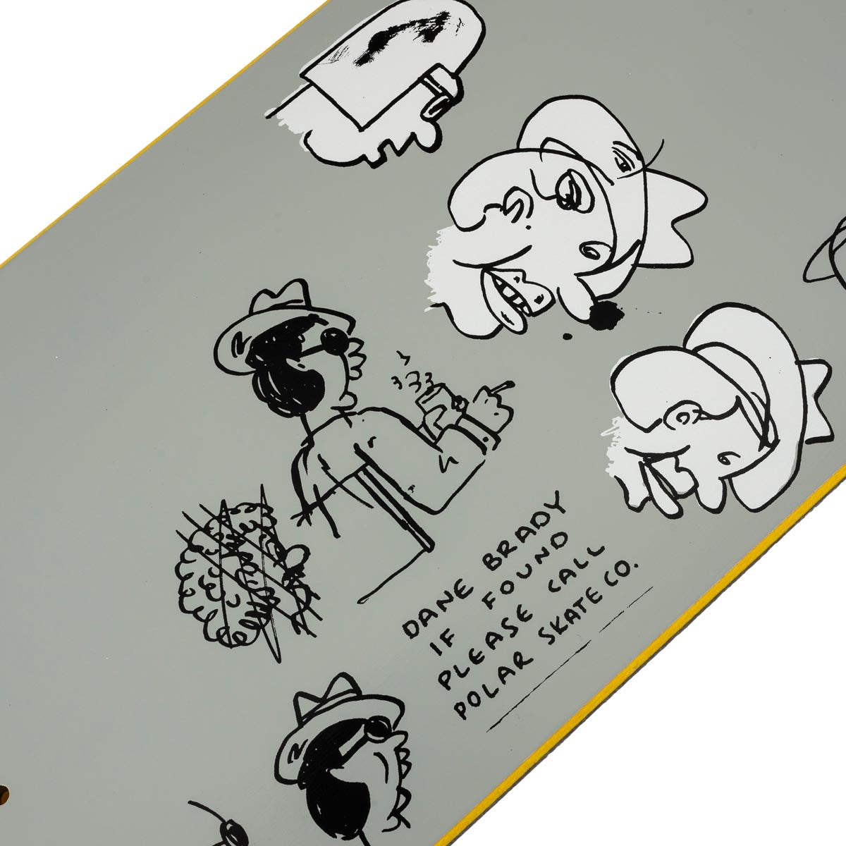 Polar Dane Brady Mia Skateboard Deck - Grey - 8.00" – Daddies Board Shop