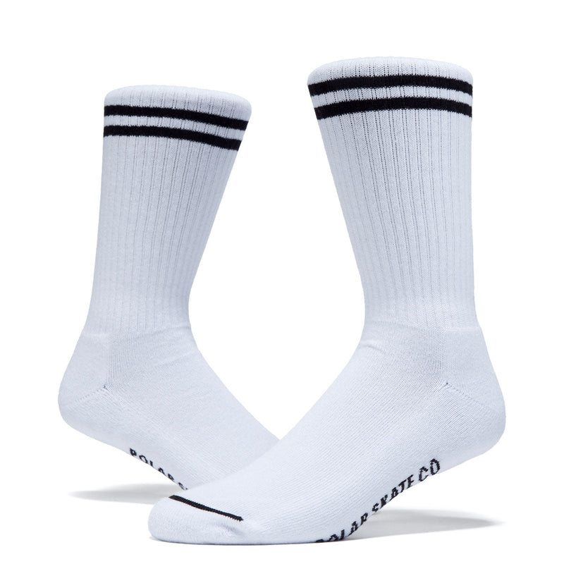 Polar Rib 2 Stripe Socks - White/Black