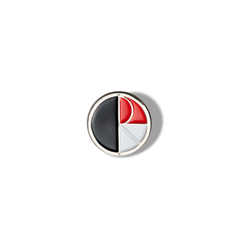 Polar Fill Logo Pin - Silver/Black/Red