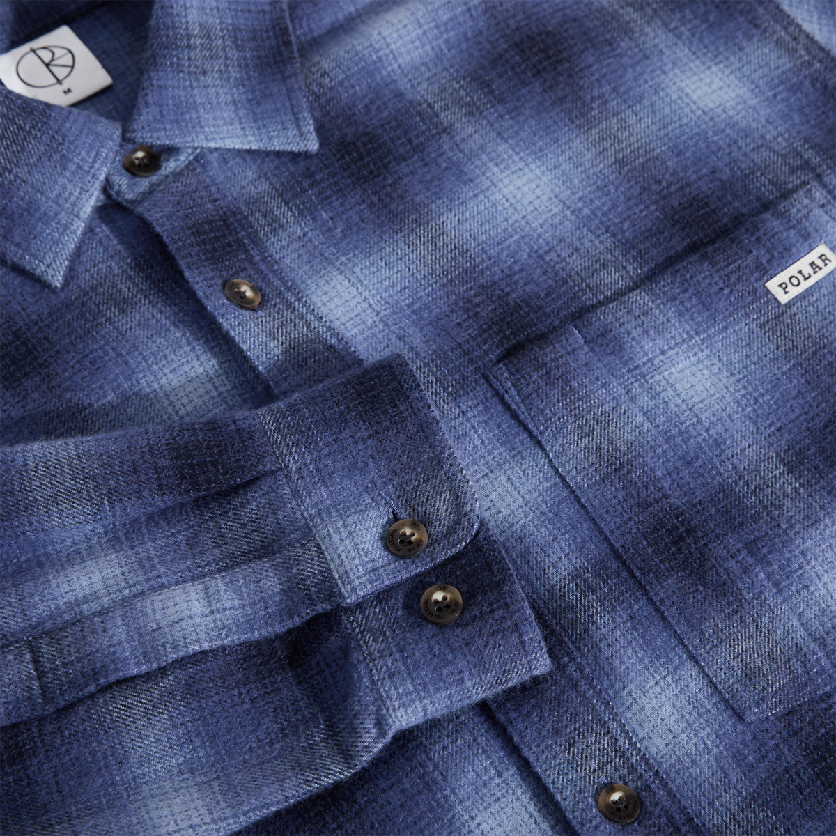 Polar Mitchell Shadow Check Long Sleeve Shirt - Blue image 3
