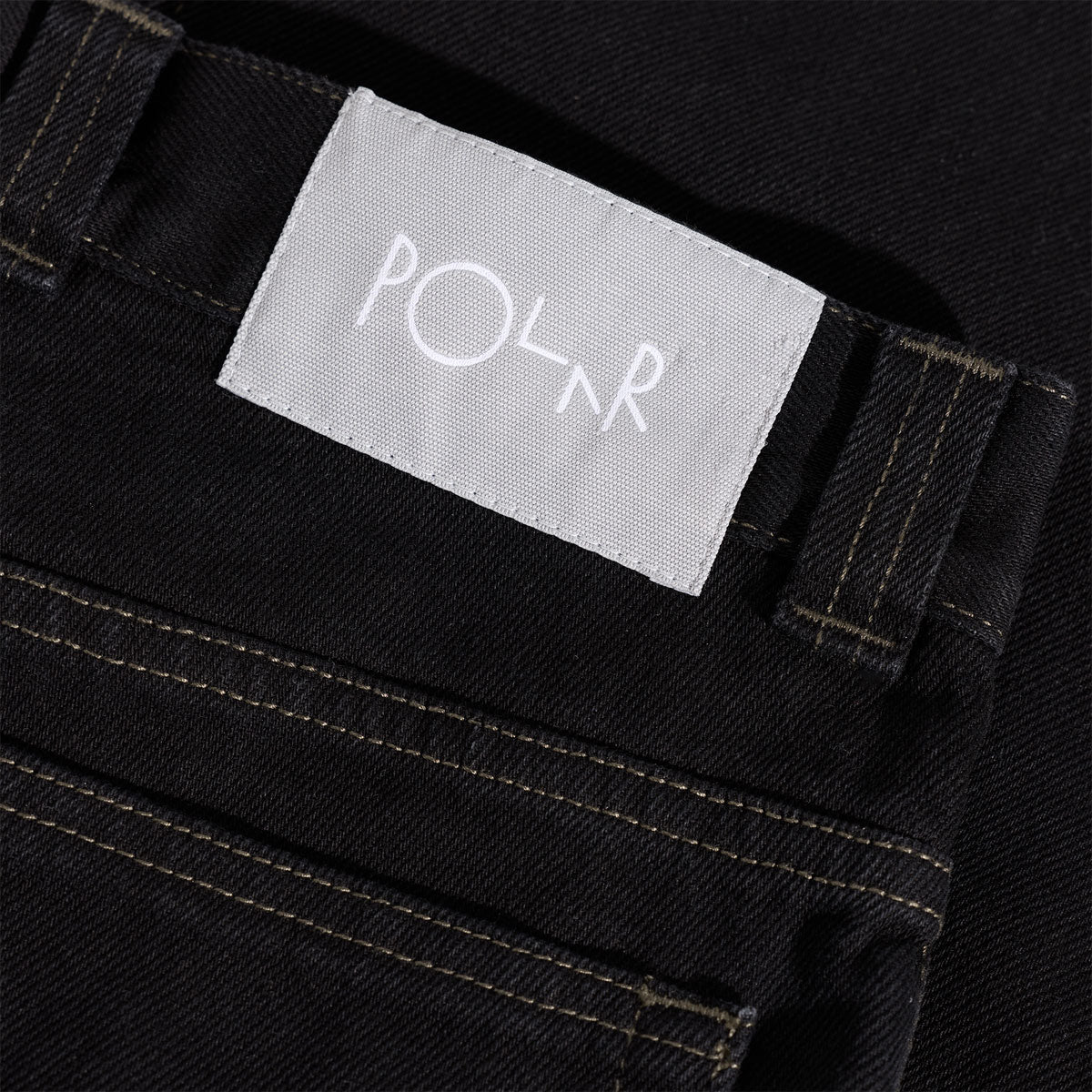 Polar 93! Contrast Stitching Denim Jeans - Black/Dark Olive image 4
