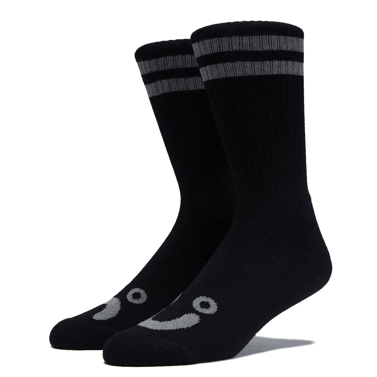 Polar Happy Sad Rib Socks - Black/Heather Grey image 1
