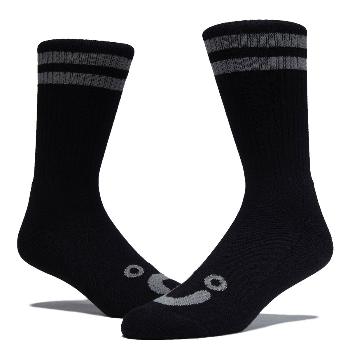 Polar Happy Sad Rib Socks - Black/Heather Grey image 2