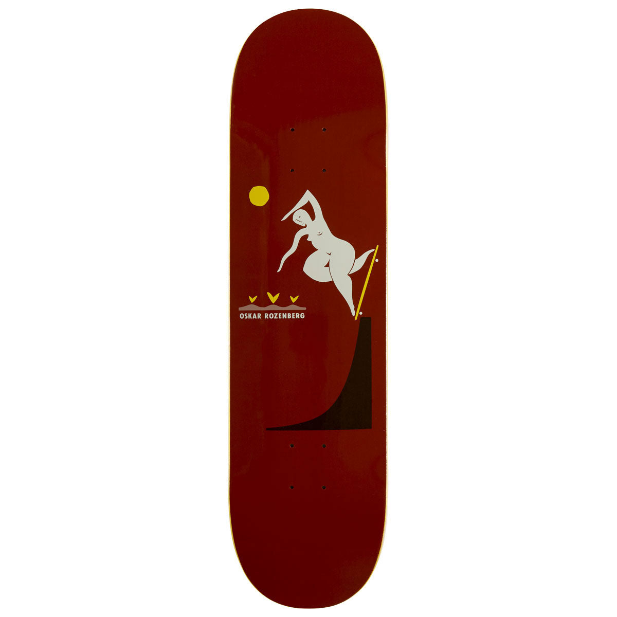 Polar Oskar Rozenberg BS Noseblunt Skateboard Deck - Burnt Red - 8.00