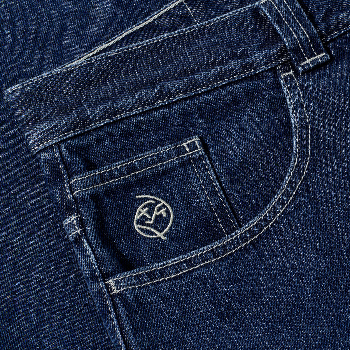 Polar Big Boy Jeans - Dark Blue/White Stitching image 3