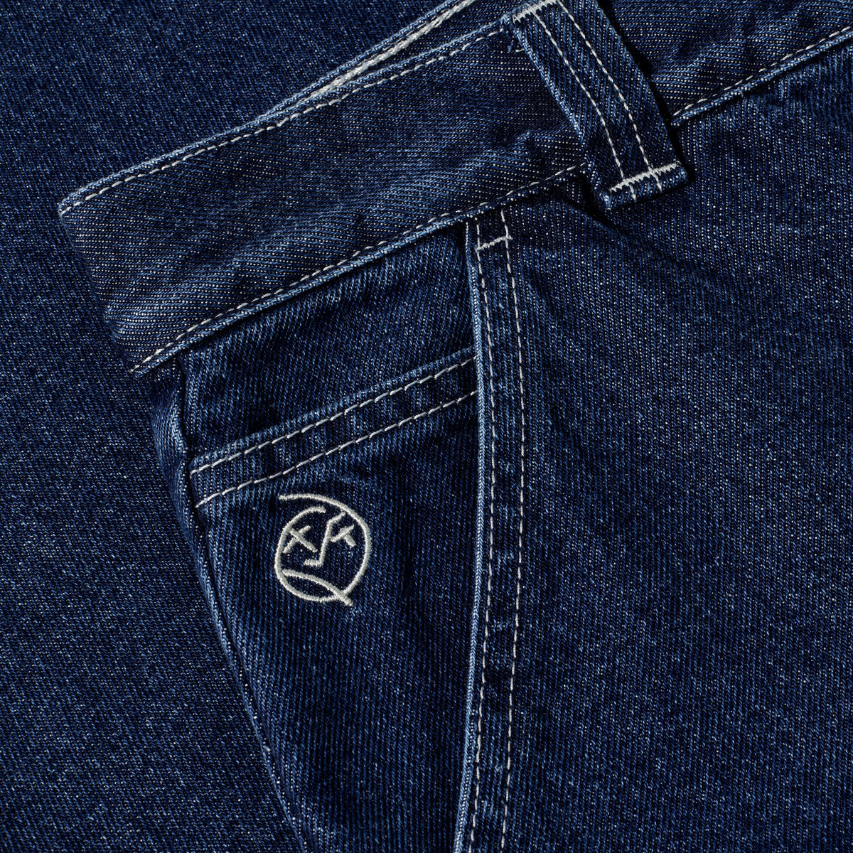 Polar Big Boy Work Pants - Dark Blue/White Stitching image 3