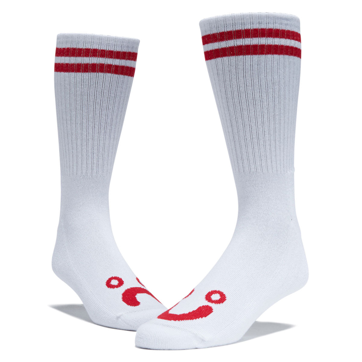 Polar Happy Sad Rib Socks - White/Red image 1