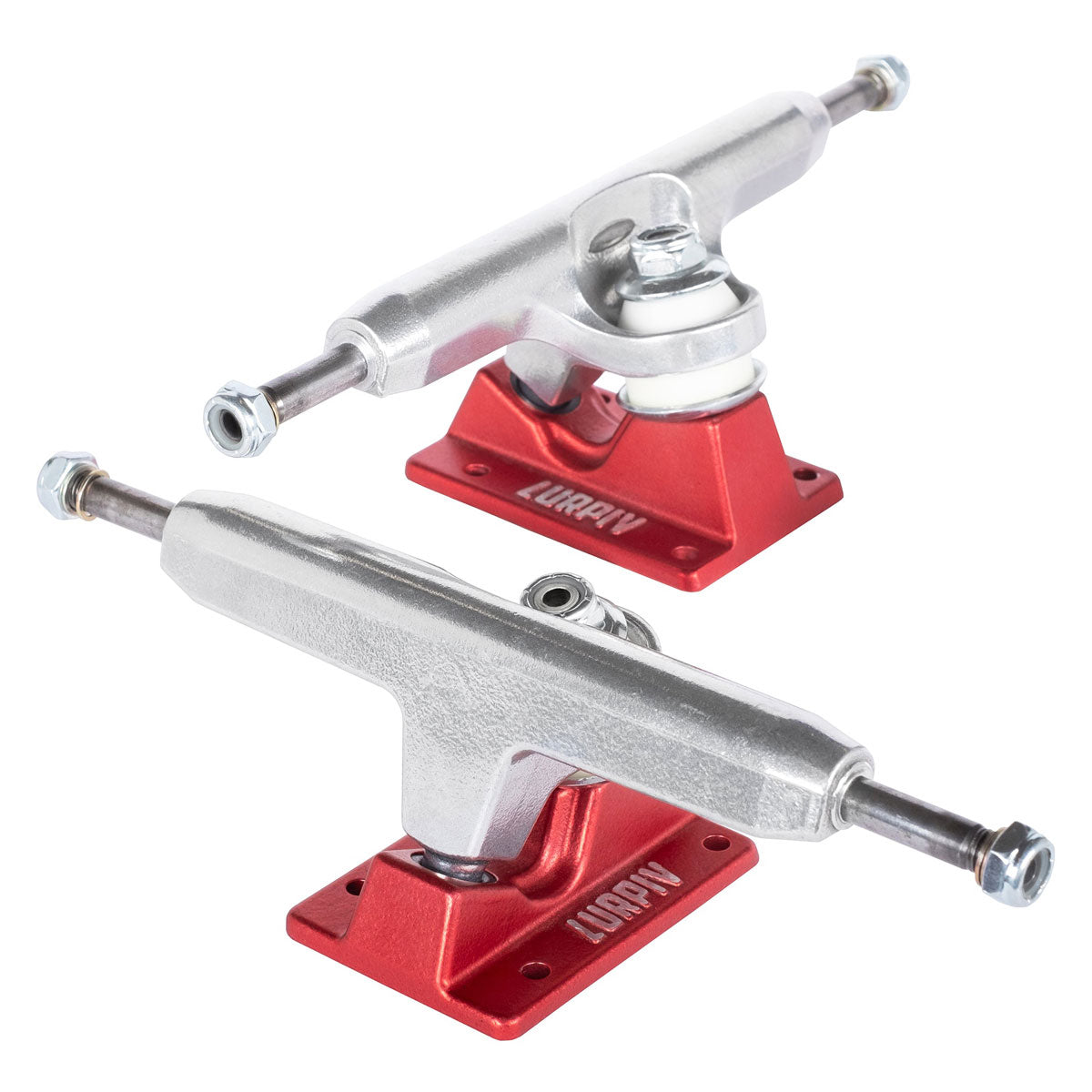 Lurpiv 3 Hollow Skateboard Trucks - Polished/Red - 150mm image 3