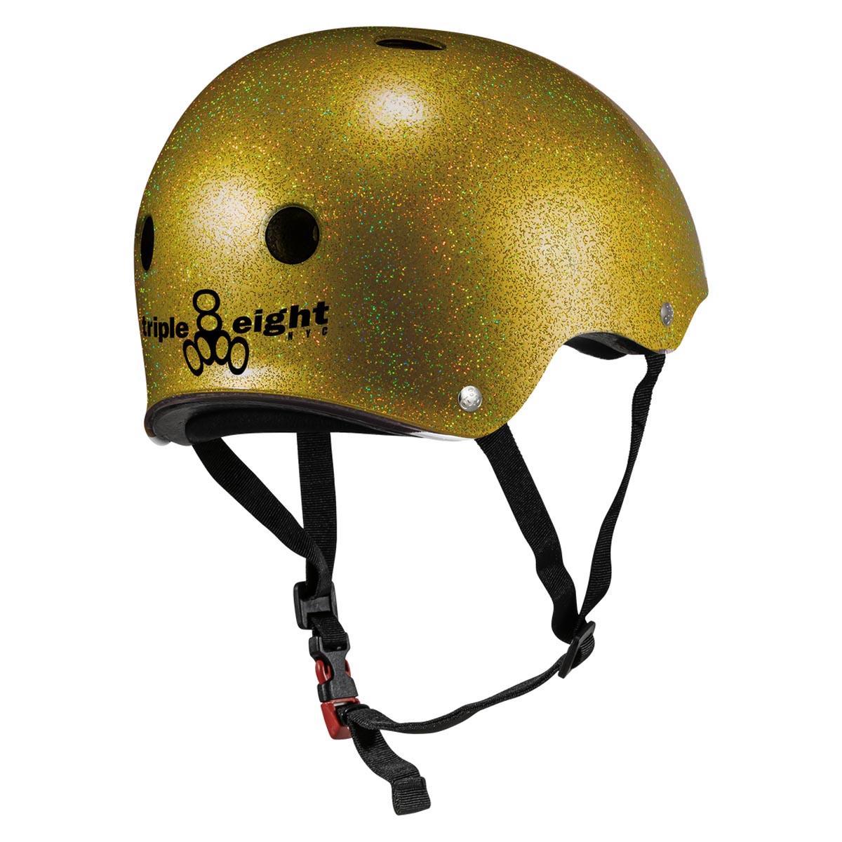 Triple Eight Certified Sweatsaver Helmet - Gold Glitter image 2