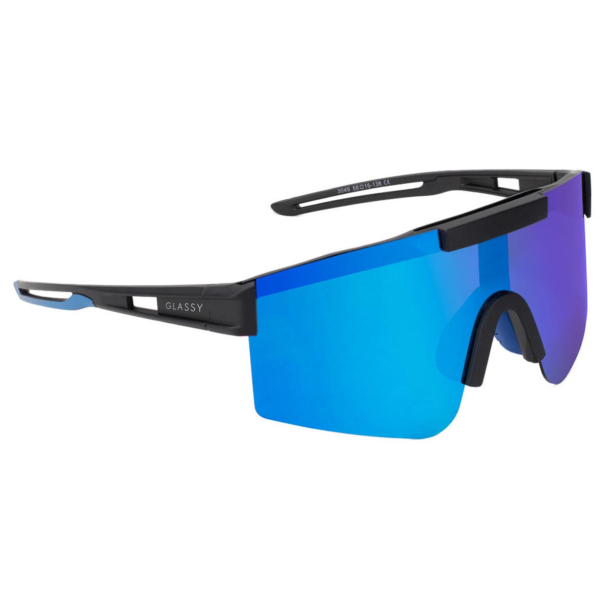 Glassy Salt Plus Polarized Sunglasses - Black/Blue Mirror image 1