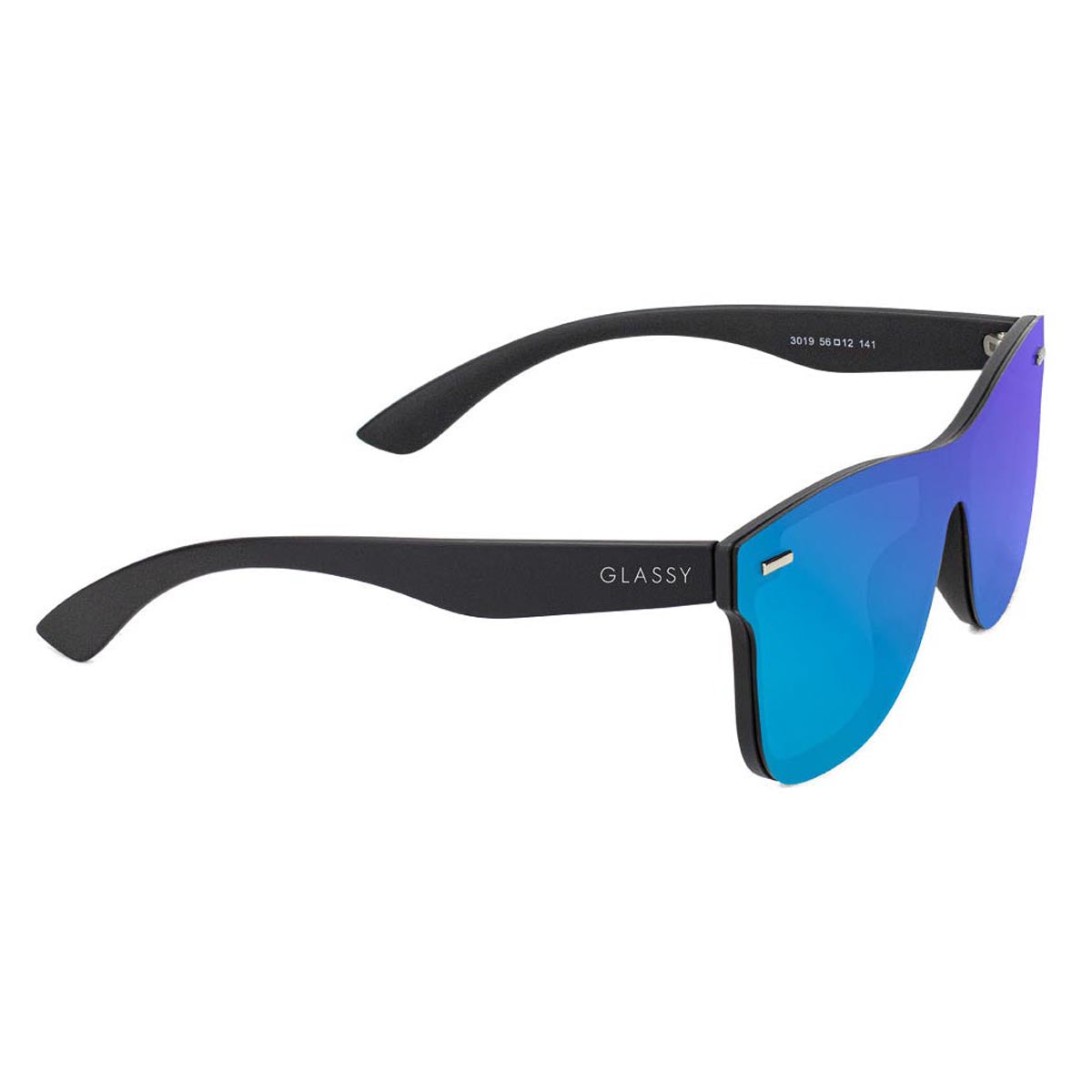 Glassy Leo Premium Polarized Sunglasses - Black/Blue Mirror image 2