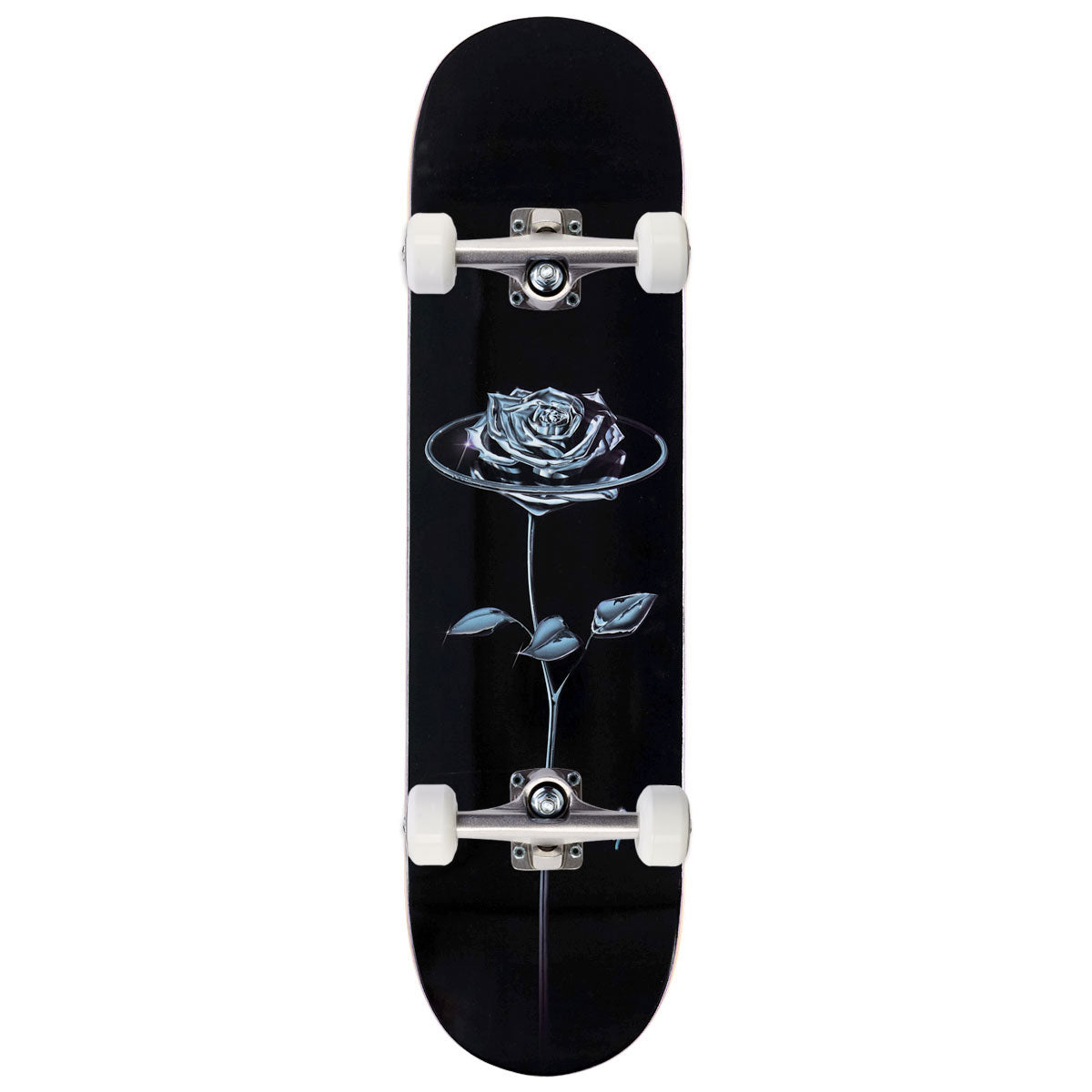 April Chrome Rose Skateboard Complete - Black - 8.25