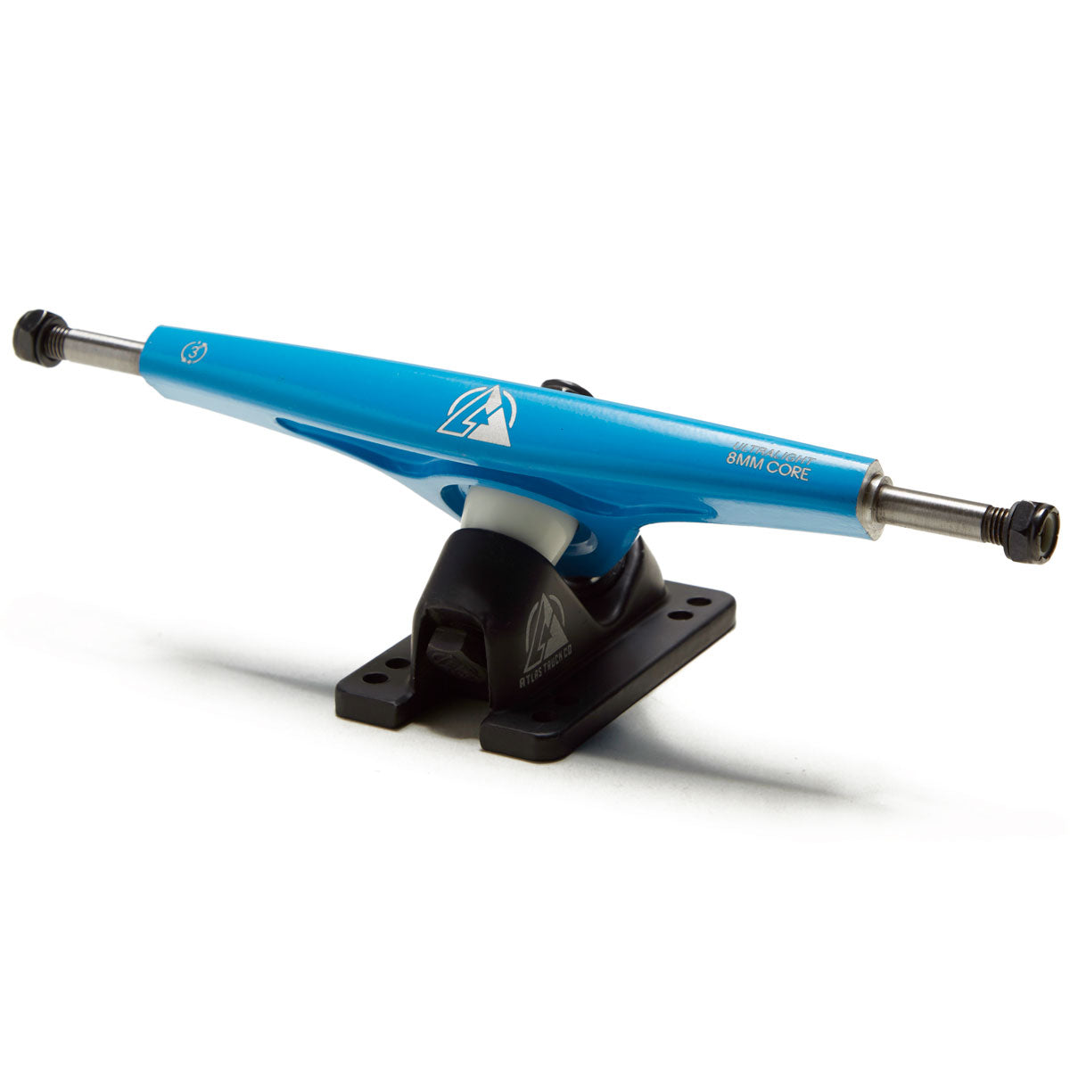 Atlas 180mm 8mm 48 Degree Ultralight Longboard Trucks - Black/Blue image 2