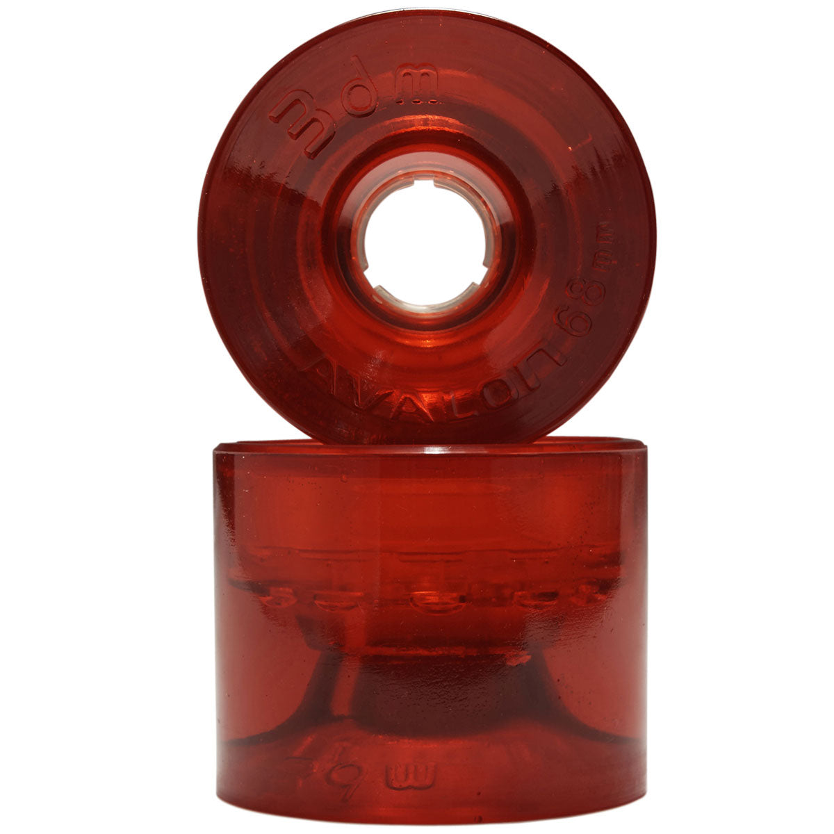 3DM Avalon 78a Longboard Wheels - Clear Red - 68mm image 2