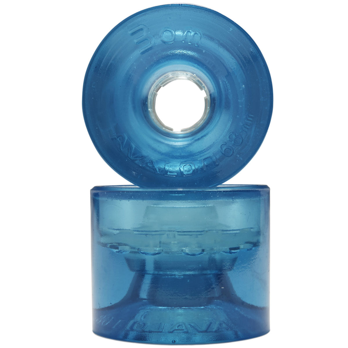 3DM Avalon 80a Longboard Wheels - Clear Blue - 68mm image 2