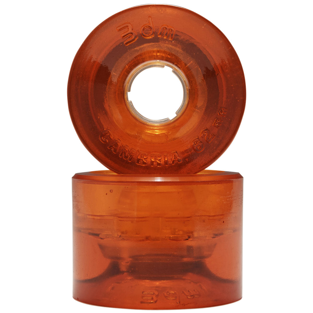 3DM Cambria 80a Longboard Wheels - Clear Orange - 62mm image 2