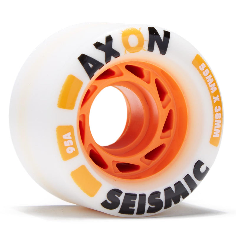 Seismic Axom 95a Longboard Wheels - White/Orange - 55mm
