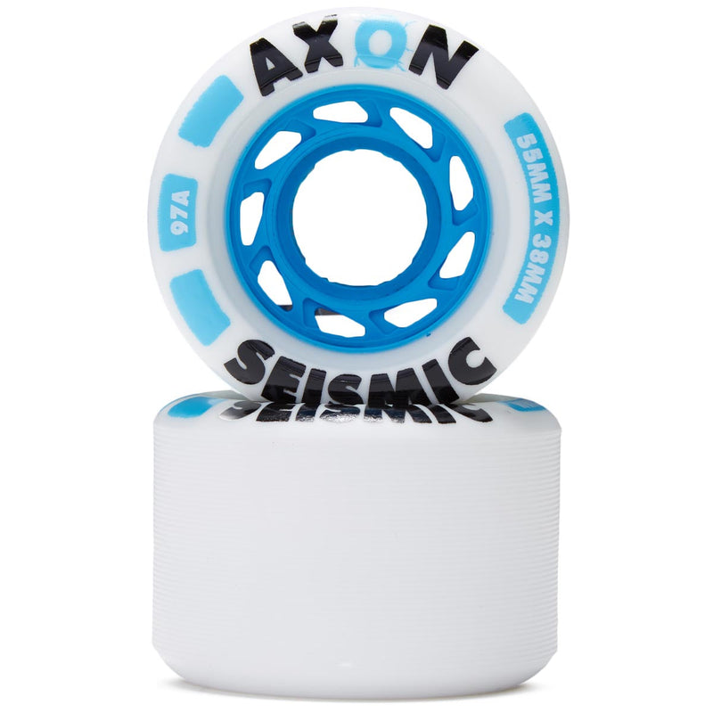 Seismic Axom 97a Longboard Wheels - White/Blue - 55mm