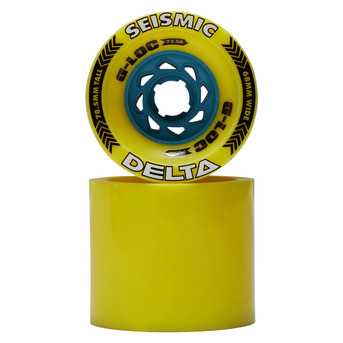 Seismic Delta 73.5a Longboard Wheels - Yellow - 78.5mm image 2