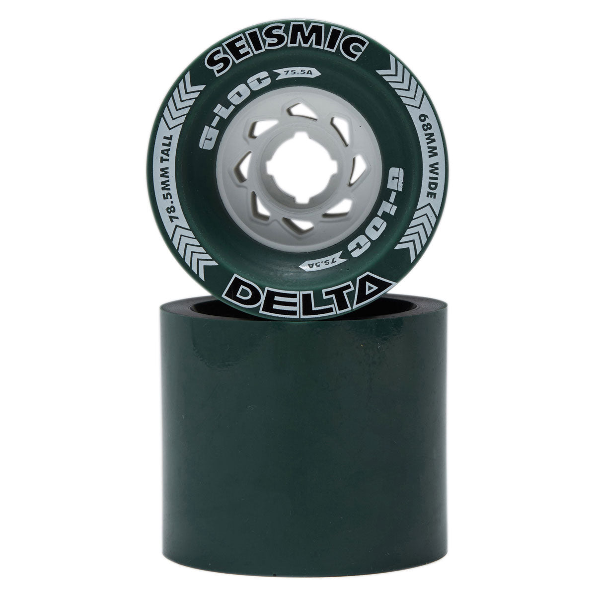 Seismic Delta 75.5a Longboard Wheels - Green - 78.5mm image 2