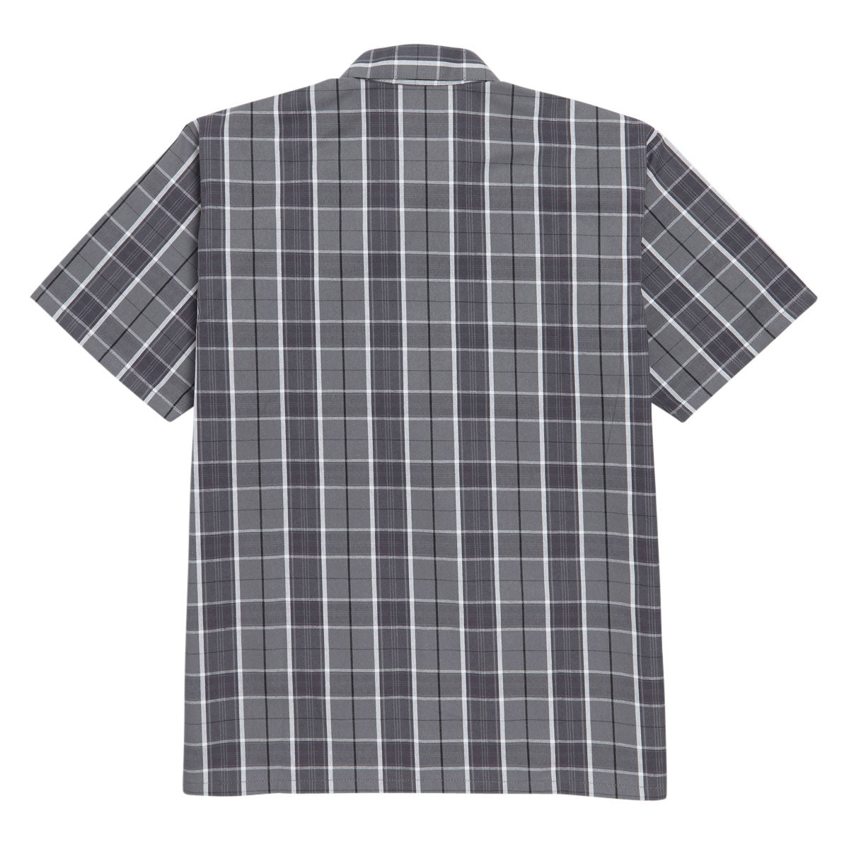 Ben Davis Short Sleeved Plaid 1/2 Zip Shirt - Grey/Black image 2