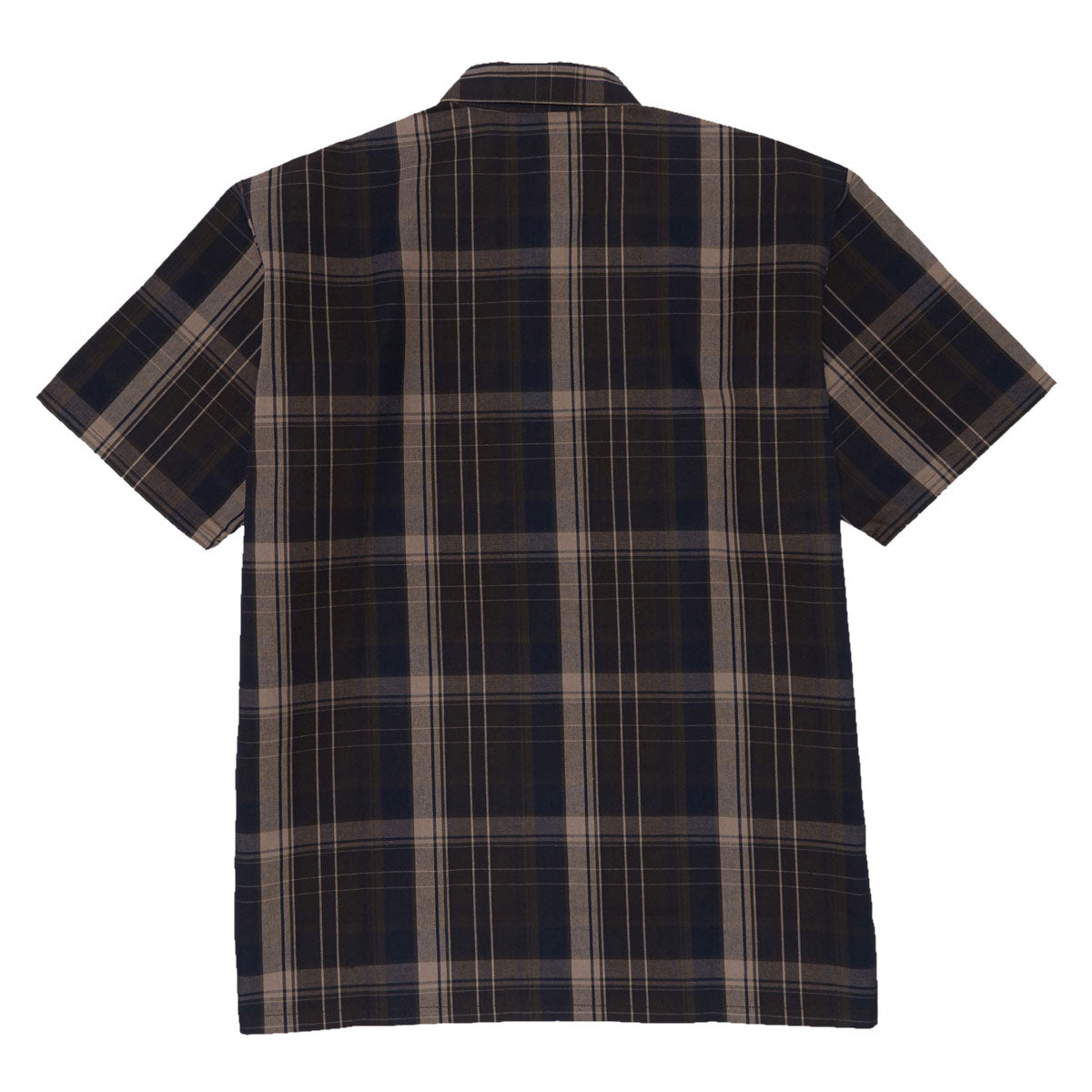 Ben Davis Short Sleeved Plaid 1/2 Zip Shirt - Brown image 2