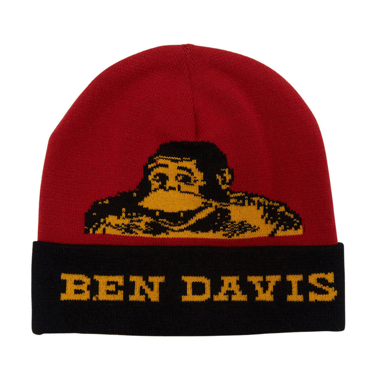 Ben Davis Knit Logo Beanie - Black/Red image 1