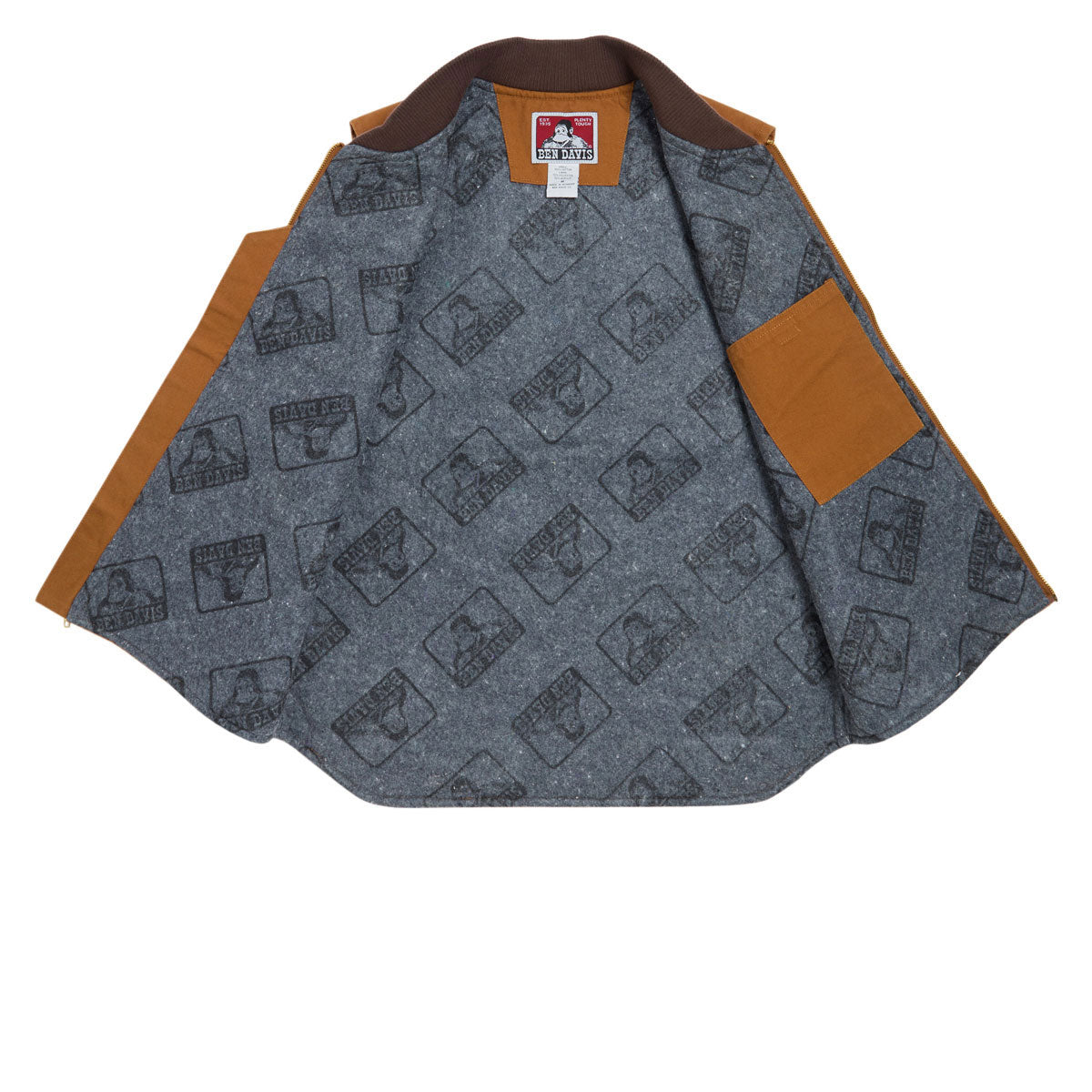 Ben Davis Canvas Lined Vest Jacket - Brown image 3