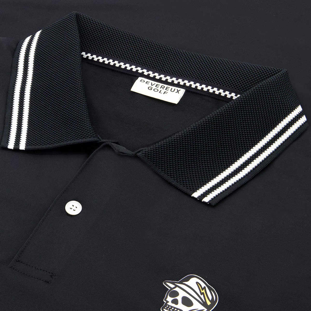 Devereux Skull Caddy Tips Polo Shirt - Black image 2
