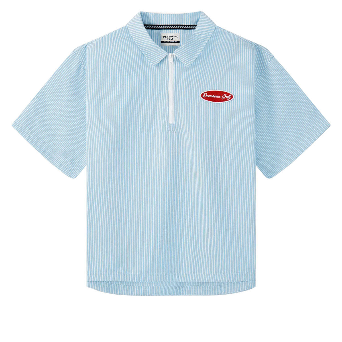 Devereux Mechanic 1/4 Zip Polo Shirt - Marine Layer Pinstripe image 1