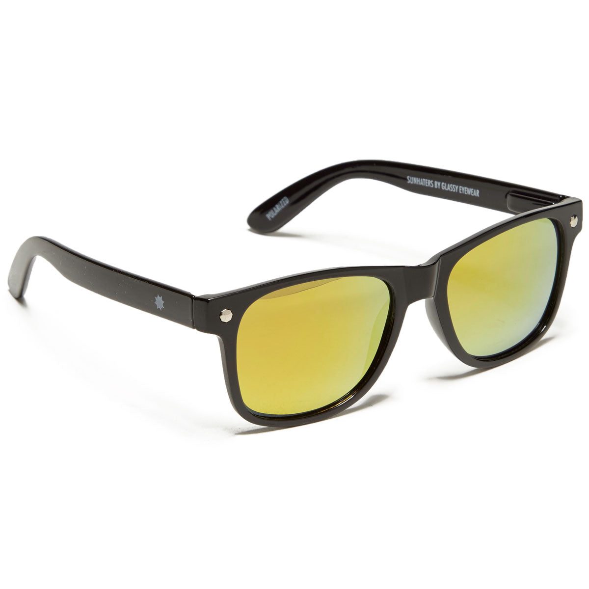Glassy Leonard Polarized Sunglasses - Black/Red Mirror image 1