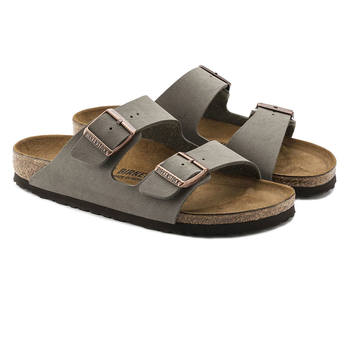 Birkenstock Womens Arizona Sandals - Stone Birkibuc image 2