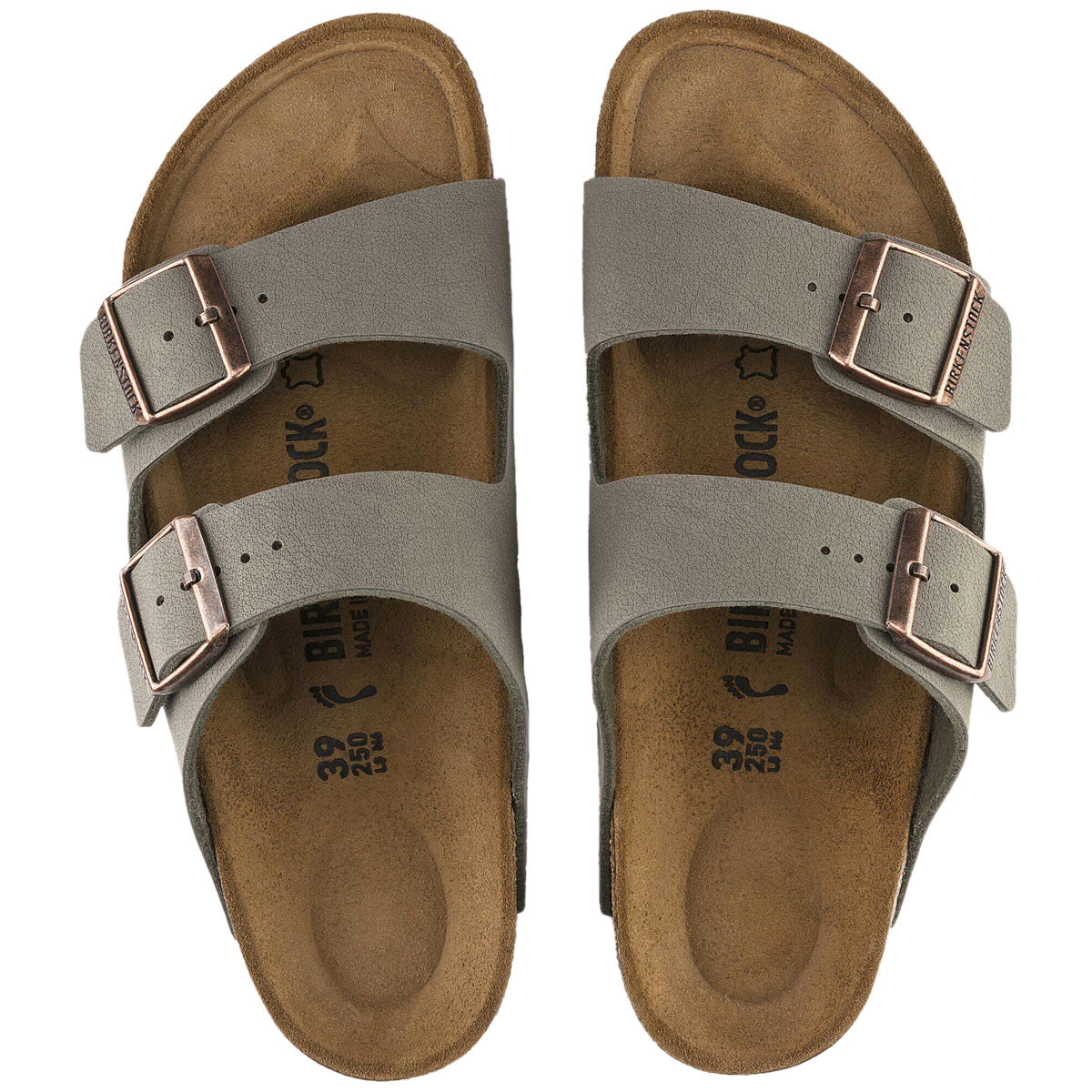 Birkenstock Womens Arizona Sandals - Stone Birkibuc image 3