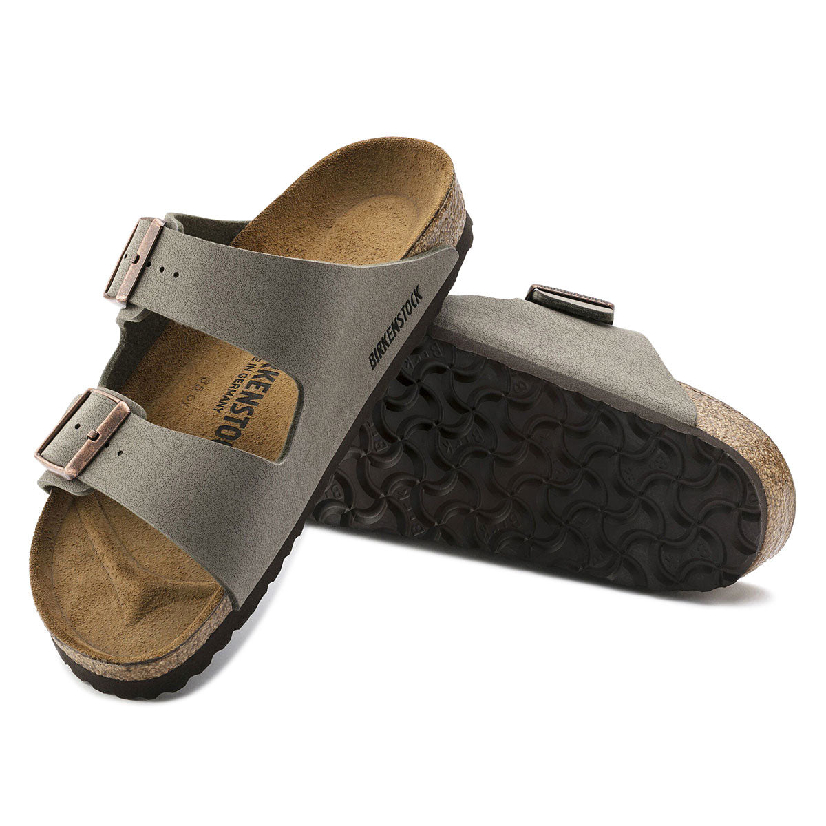 Birkenstock Womens Arizona Sandals - Stone Birkibuc image 4
