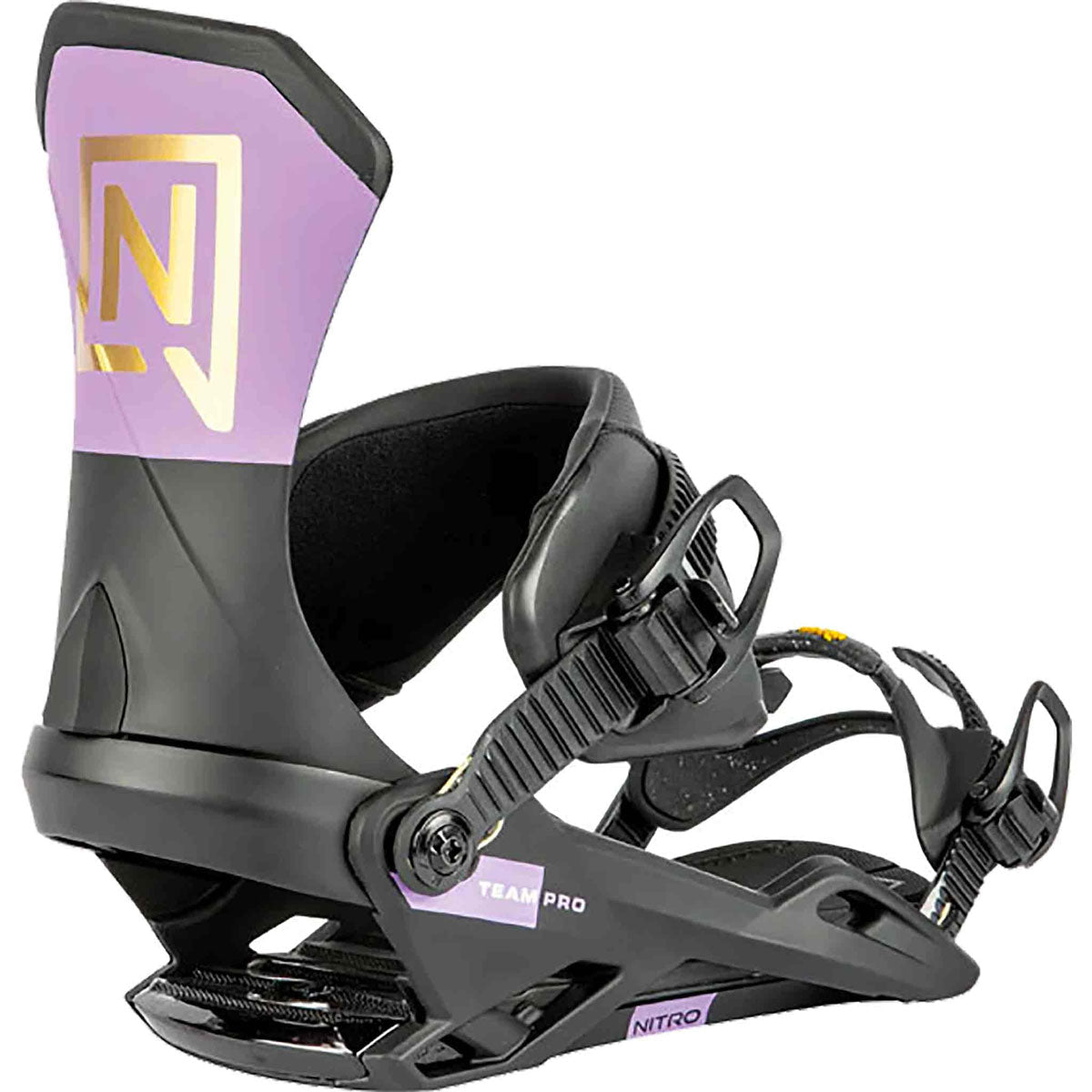 Nitro Team Pro 2024 Snowboard Bindings - Pro Purple/Black/Gold image 1
