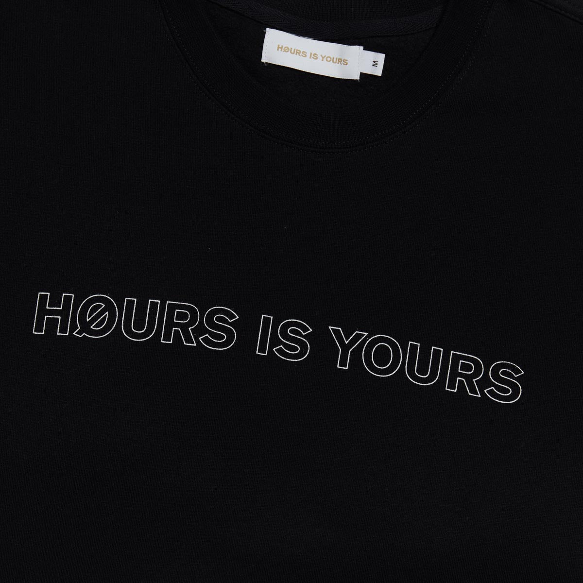 Hours Is Yours Outline Crew Sweatshirt - Black image 2