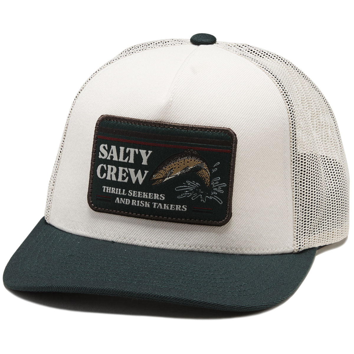 Salty Crew Double Haul Trucker Hat - Ivory/Spruce image 1