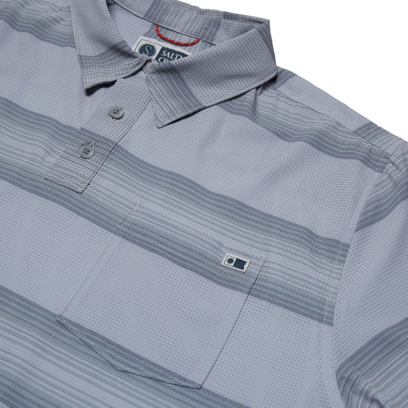 Salty Crew Sundown Perf Tech Polo Shirt - Light Grey